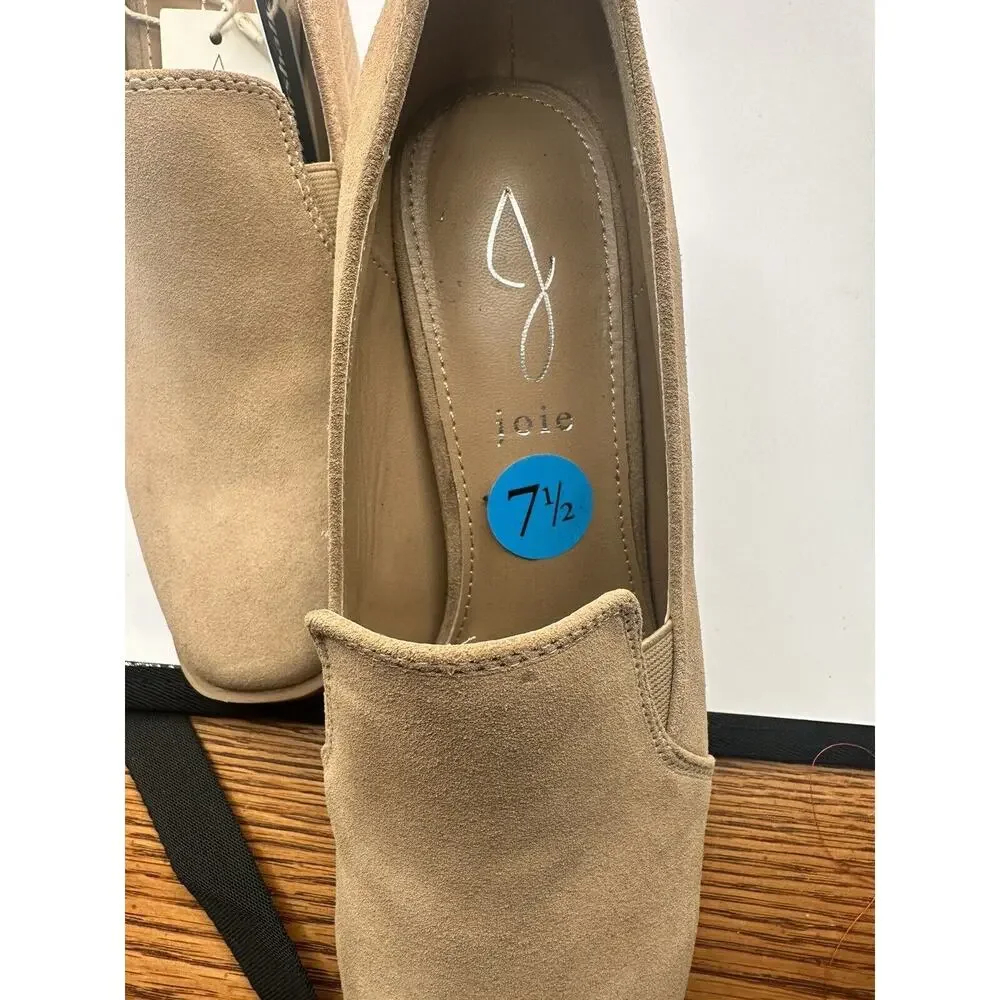 Joie Women’s Wevenly Suede Shoes Block Heel Tan Leather Size 7.5 NWOB